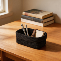 Panier de rangement en polyester tissé à la main, pour la cuisine, à suspendre au mur, pour la table de chevet