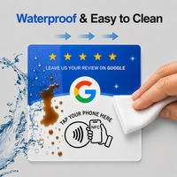 Support NFC personnalisé pour avis Google, plaque d'affichage en acrylique avec code QR pour réseaux sociaux, carte de contact de bureau pour restaurants et commerces