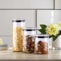 Ensemble de bocaux hermétiques en verre transparent 2025 pour la cuisine, pour une organisation efficace des produits secs, des noix, des pâtes