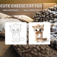 Peluche chat en forme de fromage super douce, coussin anti-stress