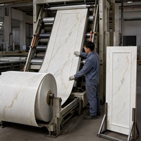Rouleau de revêtement décoratif en marbre mat résistant aux rayures personnalisé pour panneau mural en panneau UV, décoration intérieure