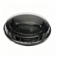 Boîte à collation ronde jetable en PET, plateau à fruits à 6 compartiments avec couvercle dôme, couleur personnalisée, OEM pour la restauration à emporter et la préparation de repas