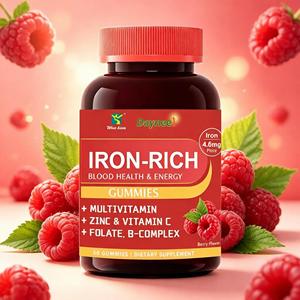 Gomitas de Hierro R55 Winstown, Bisglicinato Ferroso, <span class=keywords><strong>Vitamina</strong></span> C, <span class=keywords><strong>B6</strong></span>, B12, Folato, Citrato de Zinc, 60 Unidades, Sabor a Bayas - Product Image 1