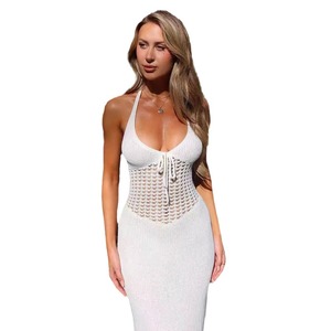 Nuevo vestido hueco <span class=keywords><strong>de</strong></span> punto Sling vendaje costura <span class=keywords><strong>playa</strong></span> vacaciones - Product Image 5