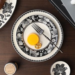 Good Price New Product White and Black Solid Classic Eco-Friendly Dishwasher Safe Dinnerware <b>Sets</b> Ceramics Tableware - Product Image 2