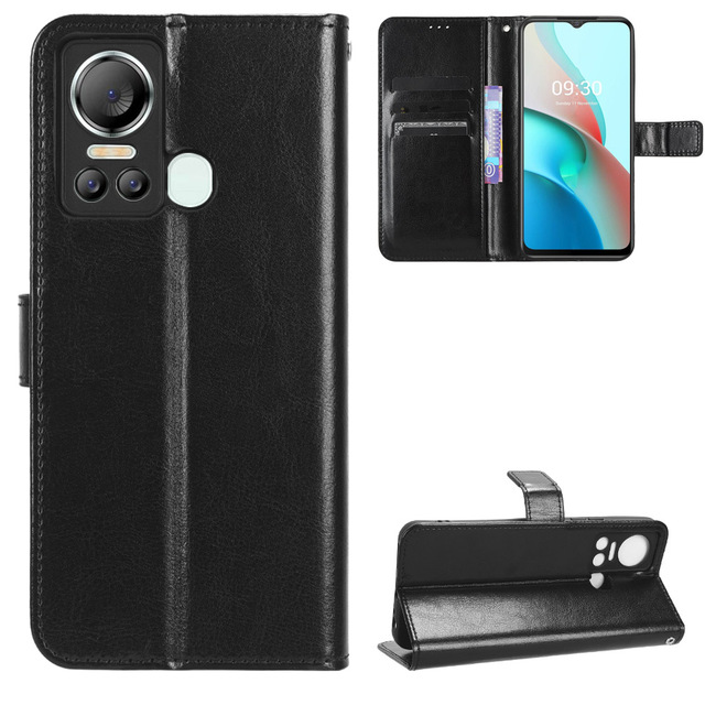 PU Leather Card Slot Wallet Pouch Flip Crazy Horse Pattern Cell Phone Case for Itel S18 S663L