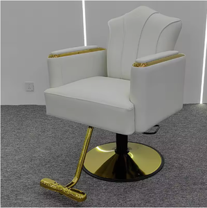 Sillón de Salón Moderno de Lujo, Equipo de Salón de Belleza, Sillón de Barbería con Base Dorada - Product Image 5