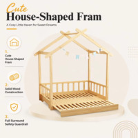 Lit cabane pour garçons et filles, lit enfant rétractable pleine grandeur en bois massif, design créatif, moderne, pour chambre, école, hôtel