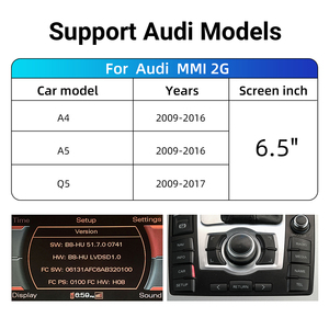 Kit adaptateur de rétrofit sans fil CarPlay Android Auto pour Audi MMI 2G A4 A5 Q5 2009 2016 Écran 6,5 pouces - Product Image 2