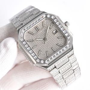 Reloj mecánico de cristal 5A, calidad 45mm, fabricado a medida en fábrica, reloj totalmente de diamantes, reloj mecánico de lujo para hombre - Product Image 1