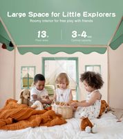Grande tente de jeu pour enfants en forme de château de princesse, en polyester, maison de jeu d'intérieur avec fenêtres pour filles et garçons