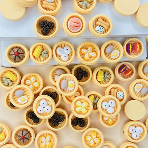 مغناطيس ثلاجة دائري كبير بتصميم سلة بخار طعام صناعية بقطر 18 سم، إكسسوارات كابوشون للديكور - Product Image 5