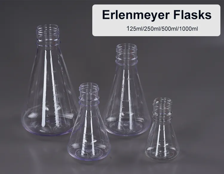 Erlenmeyer flaschen 125 ~ 1000ml PC/PETG Flach boden kolben