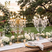 Luz Romántica Decorativa Recargable, Táctil, Regulable, Inalámbrica, de Cristal, para Bodas, Grandes Banquetes, Centros de Mesa para Eventos