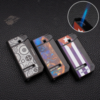 Honnête Qingmai 1 moderne métal cigare couteau coupe-vent gonflable briquet Jet flamme Cigarette fumer accessoires en gros