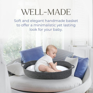 Cesta para Pañales de Cuerda de Algodón Puro Portátil para Recién Nacidos, Cesta para Cambiar Pañales con Almohadilla Adicional - Product Image 5