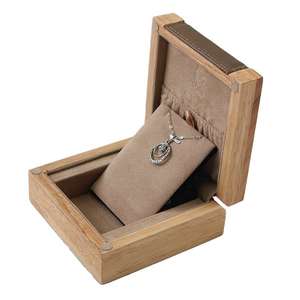 DS Customized Eco-Friendly <b>Rubber</b> Wood Rectangle Pendant Jewelry Box Engraved Design Necklace Bracelet Elegant Retro - Product Image 1