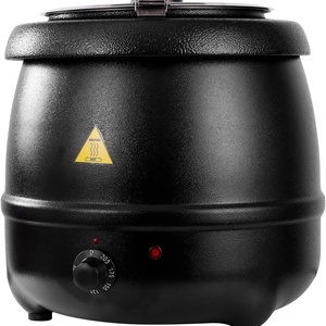 Chauffe-soupe industriel Cosinas 10L noir, fournisseur de buffet pour restaurant, pour réchauffer et maintenir la soupe - Product Image 1