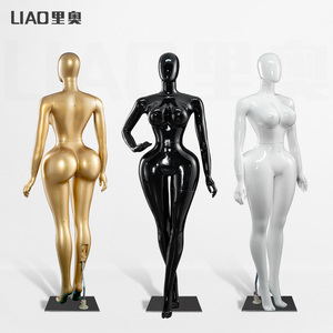Maniquí de Cuerpo Completo Flexible de Plástico para Mujer, Talla Grande, con Cabeza, para Exhibición en Escaparates de Tiendas de Moda, Maniquíes Curvilíneos con Busto Grande y Cadera Ancha - Product Image 4