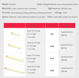 <span class=keywords><strong>Lampe</strong></span> Led étanche pour armoire, <span class=keywords><strong>salle</strong></span> <span class=keywords><strong>de</strong></span> <span class=keywords><strong>bain</strong></span> supérieure, IP44, <span class=keywords><strong>miroir</strong></span> LED - Product Image 4