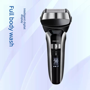 MENGLIR 5598 Elektrisch scheerapparaat, 4 mesjes, 13000 RPM motor, uitklapbare bakkebaardtrimmer, LED-powerdisplay, wasbaar oplaadbaar scheerapparaat - Product Image 4