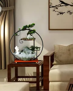 Tischplatte Keramik japanisch Zen fließender Wasservorhang Steppbau kreativ Wohnzimmer Büro Brunnen Indoor Hauswärmungsdekor