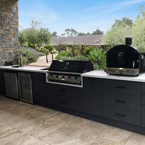 Cuisine extérieure personnalisée <span class=keywords><strong>en</strong></span> acier inoxydable SS304 avec texture métallique, résistante à l'humidité, pour <span class=keywords><strong>jardin</strong></span> - Product Image 2