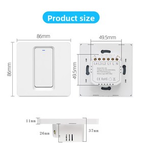 Châu Âu chìa khóa thông minh chuyển đổi wifi qua biên giới Alexa bằng giọng nói điều khiển từ xa cực đơn IP66 cấp 10A max chống cháy PC Chất liệu - Product Image 5