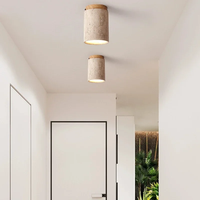 Plafonnier de style japonais moderne, éclairage encastré, montage en surface, luminaire en bois pour salon, couloir, véranda, balcon, 110-220V, interrupteur à bouton
