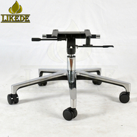 Base de chaise de bureau de haute qualité 5 étoiles avec mécanisme d'inclinaison et de rotation en alliage d'aluminium poli et revêtement en poudre noir avec roulettes en PU