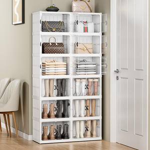 <span class=keywords><strong>Scarpiera</strong></span> Pieghevole Premium in Plastica <span class=keywords><strong>a</strong></span> 5 Livelli e Supporti, Organizzatore da Terra per Bagno e Casa - Product Image 2