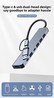 7 in 1 Dual Head USB C Hub 4K PD USB3.0 SD TF Multiport Docking Station Tersedia Tanpa MOQ