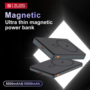 ZUZG Custom Logo Aluminum Alloy 5000mAh/10000mAh 15W Ultra Thin Magnetic Wireless <strong>Power</strong> Bank Fast Charging - Product Image 2