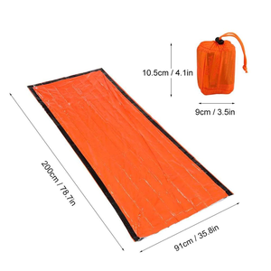 Refugio de Supervivencia de Emergencia para Acampar al Aire Libre, Saco Ligero para Vival, Saco de Dormir de Supervivencia Naranja, Mylar Térmico para Exteriores - Product Image 3