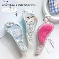 Peigne à cheveux anti-nœuds en forme de S de dessin animé avec design transparent, peigne à lisser les cheveux en plastique mignon pour un usage domestique