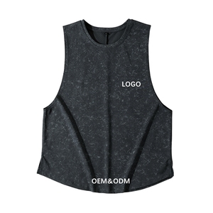 Xsunwing unisexe coton haute rue extérieur lavé hommes lavé Vintage t-shirt gilet sans manches Streetwear Hipster débardeur MBY5508 - Product Image 1