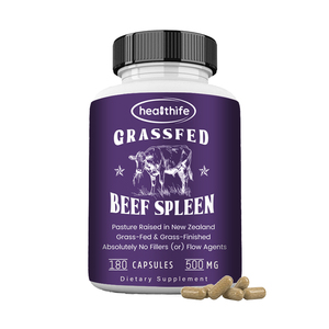 Suplemento de órganos de carne de res Healthife 500 mg/botella cápsulas de bazo de res alimentadas con hierba - Product Image 1