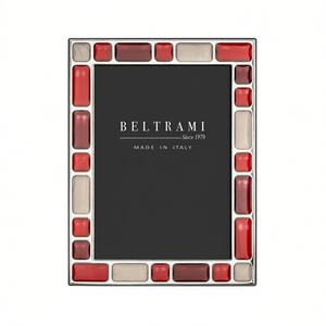 Cadre photo Beltrami en bois plaqué argent avec impression en relief, 1 couleur, forme rectangulaire, fabriqué en Italie - Product Image 2