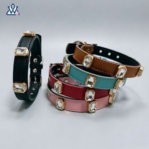 Wangwuwu Luxury Pet Collar Red Jeweled Dog Collar All Seasons Solid Color - Product Image 4
