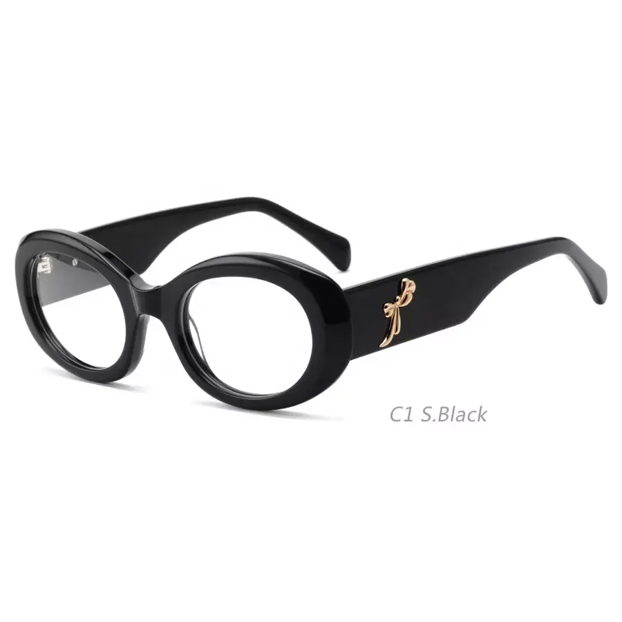 Óculos de luxo para mulheres, armação de lentes óticas de acetato para homens, durável, 2056