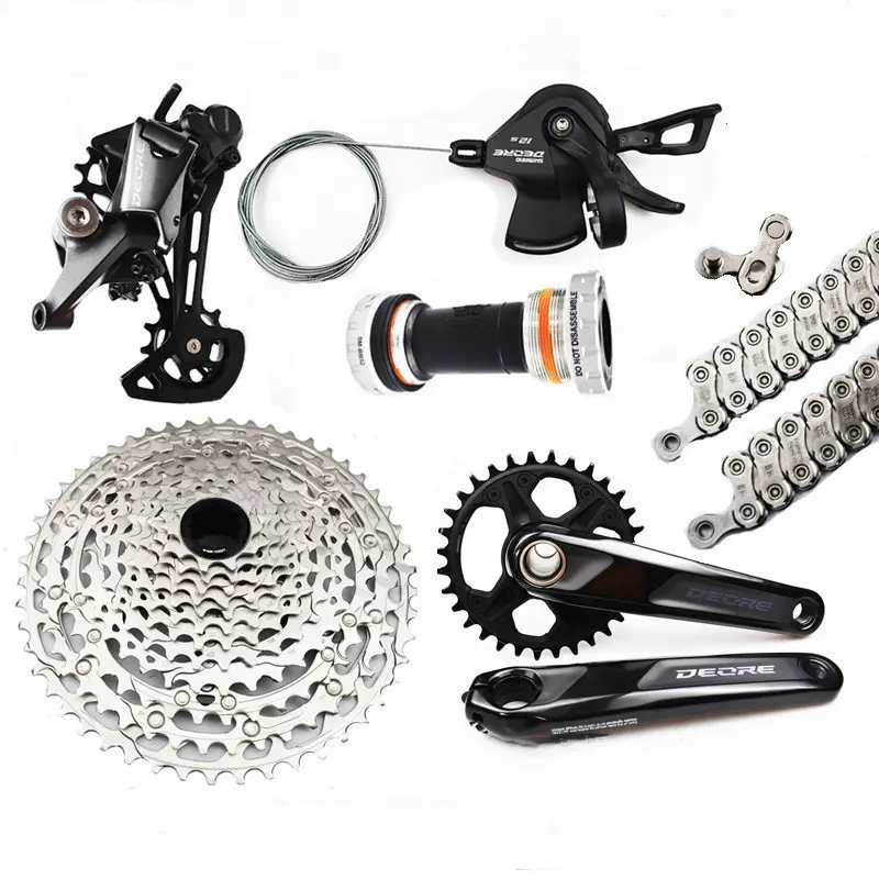 Shimano conjunto de bicicleta mtb 12 velocidades, kit de ciclismo de montanha 12 s 11-51t, com alavanca de câmbio, desviador traseiro e correia de câmbio com 12 s