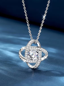 <span class=keywords><strong>Gioiello</strong></span> pregiato S925 collana pendente in <span class=keywords><strong>argento</strong></span> Sterling da donna Moissanite gioielli con diamanti - Product Image 3