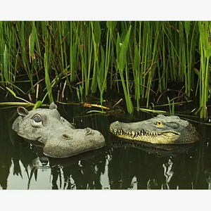 Benutzer definierte Harz lustige Outdoor-Dekor große lebendige Simulation Tier figur Garten Krokodil Hippo Hai Statue