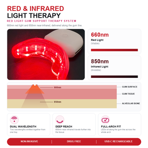 อุปกรณ์บำบัดด้วยแสง LED สำหรับดูแลช่องปาก ความยาวคลื่น 660 นาโนเมตร สีแดง และ 850 นาโนเมตร ใกล้รังสีอินฟราเรด สำหรับดูแลสุขภาพเหงือก ช่วยให้เหงือกแข็งแรงขึ้น บรรเทาอา<span class=keywords><strong>การ</strong></span>เสียวฟัน - Product Image 1