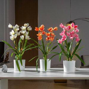 Plantes artificielles en pot, fausses roses, jasmin, anthurium blanc, bonsaï, verdure décorative, fleurs pour la maison, le bureau, la table - Product Image 4