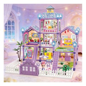 <b>Large</b> Doll House for Girls Villa Mansion Toy With Balcony Pool <b>Slide</b> Elevator Furniture Story Play Gift - Product Image 1