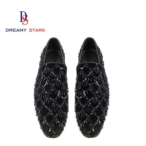 Nouvelle Collection Automne/Hiver – Mocassins en Cuir Véritable Faits Main avec Tige en Tissu, Logo Personnalisé, Chaussures de Mariage Légères pour Hommes, Chaussures Habillées à Enfiler - Product Image 4