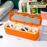 Boîte de rangement rectangulaire en plastique avec couvercle transparent et deux tons, quatre compartiments à épices, rangement de cuisine de luxe, directement de l'usine