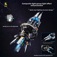Bloques de Construcción de Naves Espaciales de Fantasía Científica, Modelo de Exploración Espacial, Juguetes para Niños, Plástico ABS, Motor, Luces