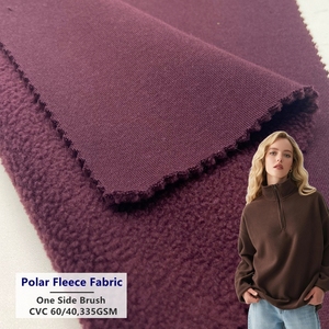 <span class=keywords><strong>Tissu</strong></span> polaire CVC en <span class=keywords><strong>molleton</strong></span> de Bourgogne 60/40 <span class=keywords><strong>coton</strong></span> polyester tricoté épais 340 g/m² brossé d'un côté pour sweats à capuche - Product Image 1